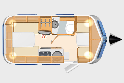 ERIBA Triton 430 Layout Rear Dinette