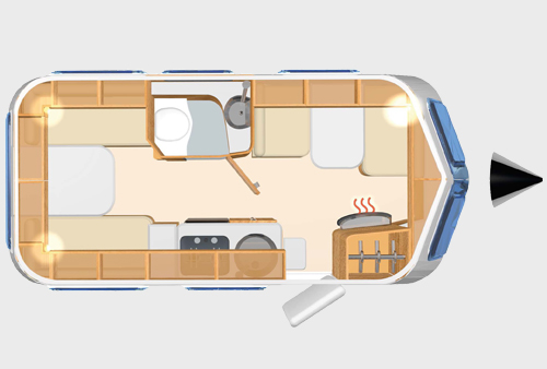 ERIBA Troll 550 Rear Dinette Layout